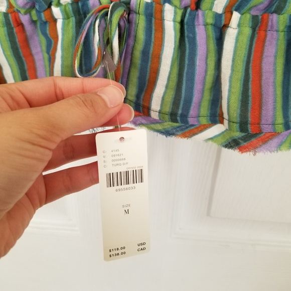 Anthropologie striped smocked crop top - Picture 8 of 9